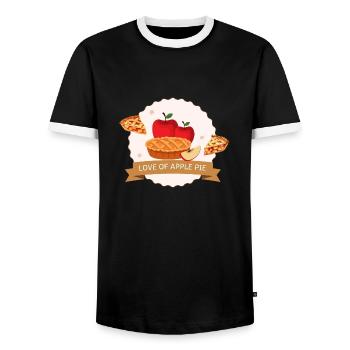 tarte aux pommes délicieux dessert - T-shirt contrasté Homme - noir/blanc - Devant - AI Model Female 172 light (172cm) & AI Model Male 178 light (178cm)