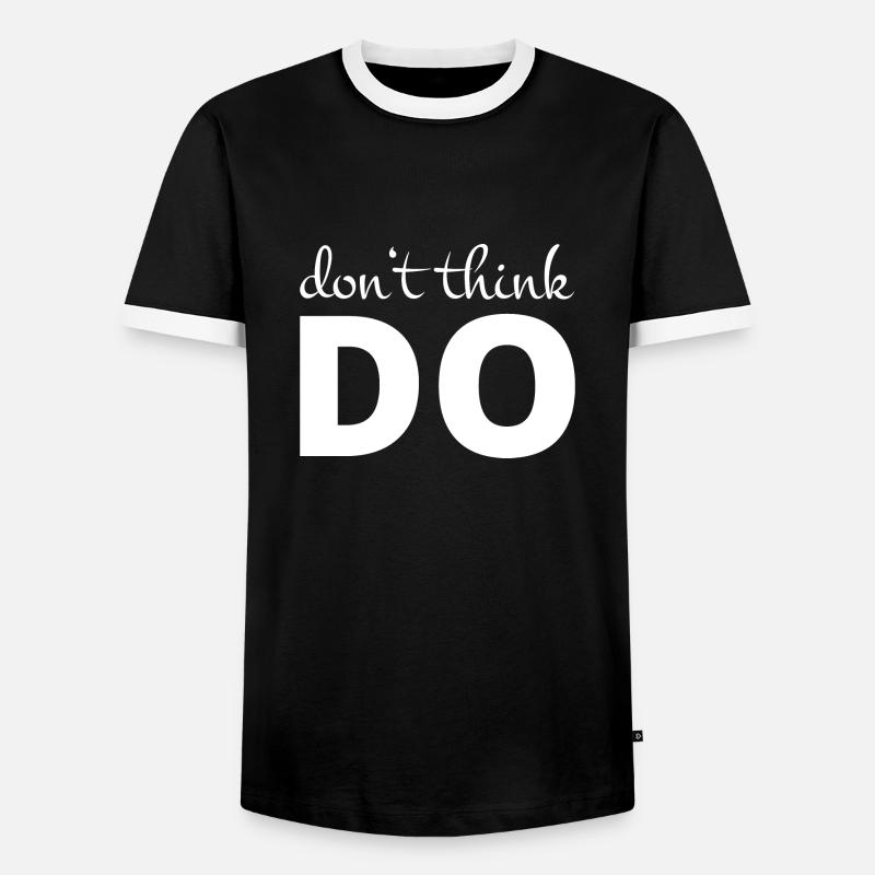 Don't think, act - Men's Ringer Shirt - black/white