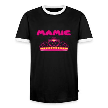 MAMIE - T-shirt contrasté Homme - noir/blanc - Devant - AI Model Female 172 light (172cm) & AI Model Male 178 light (178cm)