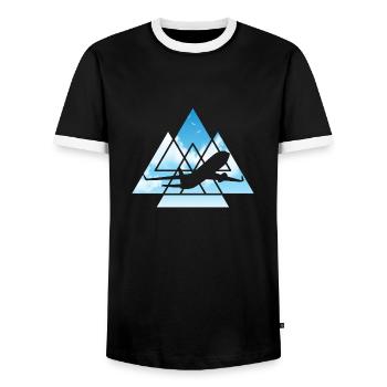Flugzeug Pilot Fliegen Himmel Dreieck Geometrie - Männer Kontrast-T-Shirt - Schwarz/Weiß - Vorne - AI Model Female 172 light (172cm) & AI Model Male 178 light (178cm)