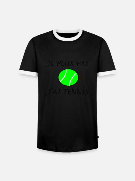 TENNIS - T-shirt contrasté Homme - noir/blanc