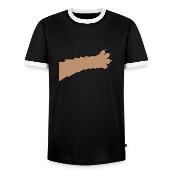 Cats, claws, paws, paws, sharp claws, scratching - Men's Ringer Shirt - black/white - Front - AI Model Female 172 light (172cm) & AI Model Male 178 light (178cm)