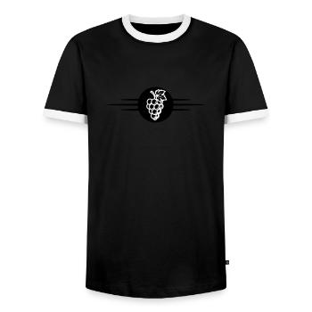 Grapes Fruit - Men's Ringer Shirt - black/white - Front - AI Model Female 172 light (172cm) & AI Model Male 178 light (178cm)
