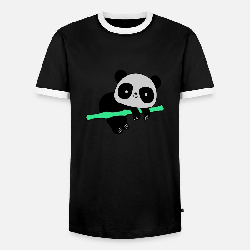Panda - Men's Ringer Shirt - black/white