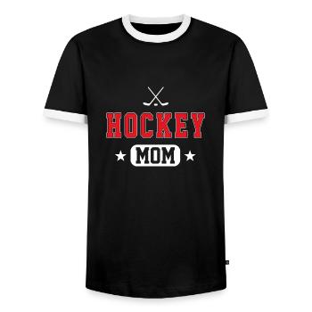 Hockey Mom - Männer Kontrast-T-Shirt - Schwarz/Weiß - Vorne - AI Model Female 172 light (172cm) & AI Model Male 178 light (178cm)