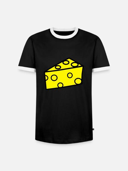 Käse / Käsestück - Männer Kontrast-T-Shirt - Schwarz/Weiß