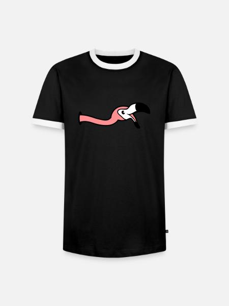 hålmur skratta mun på matdryck buga ner - Kontrast-T-shirt herr - svart/vit