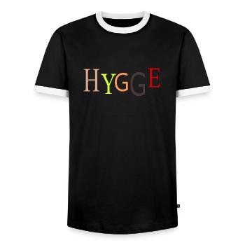 HYGGE - Männer Kontrast-T-Shirt - Schwarz/Weiß - Vorne - AI Model Female 172 light (172cm) & AI Model Male 178 light (178cm)