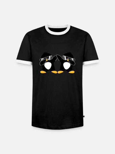 2 Pingouins Dab - T-shirt contrasté Homme - noir/blanc