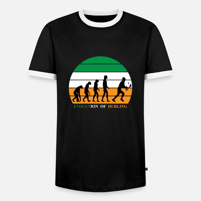 The Evolution of Hurling - Men's Ringer Shirt - black/white
