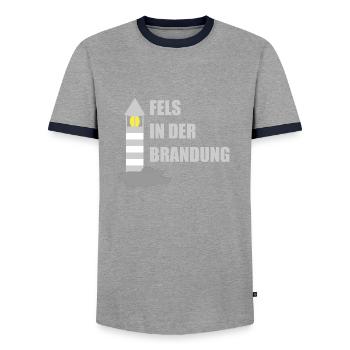 Rock dans les vagues - T-shirt contrasté Homme - gris/marine  - Devant - AI Model Female 172 light (172cm) & AI Model Male 178 light (178cm)