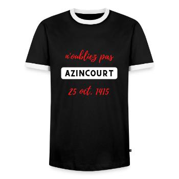 N oubliez pas Azincourt 1415 - T-shirt contrasté Homme - noir/blanc - Devant - AI Model Female 172 light (172cm) & AI Model Male 178 light (178cm)