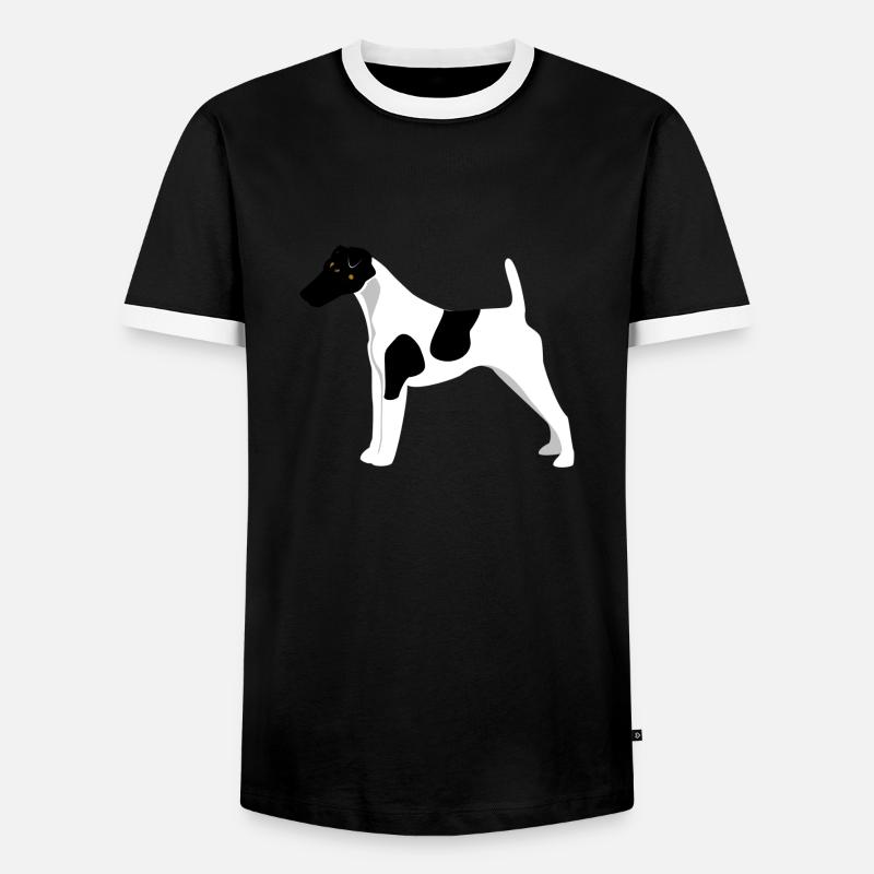Fox Terrier Glattes Haar - Männer Kontrast-T-Shirt - Schwarz/Weiß