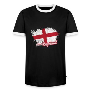 J'aime l'Angleterre - T-shirt contrasté Homme - noir/blanc - Devant - AI Model Female 172 light (172cm) & AI Model Male 178 light (178cm)