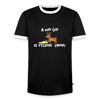 Yellow Snow - Rhyme - Men's Ringer Shirt - black/white - Front - AI Model Female 172 light (172cm) & AI Model Male 178 light (178cm)