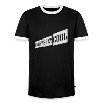 crazy sexy cool Design - Männer Kontrast-T-Shirt - Schwarz/Weiß - Vorne - AI Model Female 172 light (172cm) & AI Model Male 178 light (178cm)