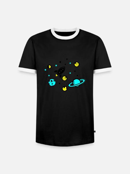 Universe - Men's Ringer Shirt - black/white