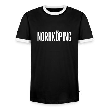 Norrköping - Men's Ringer Shirt - black/white - Front - AI Model Female 172 light (172cm) & AI Model Male 178 light (178cm)