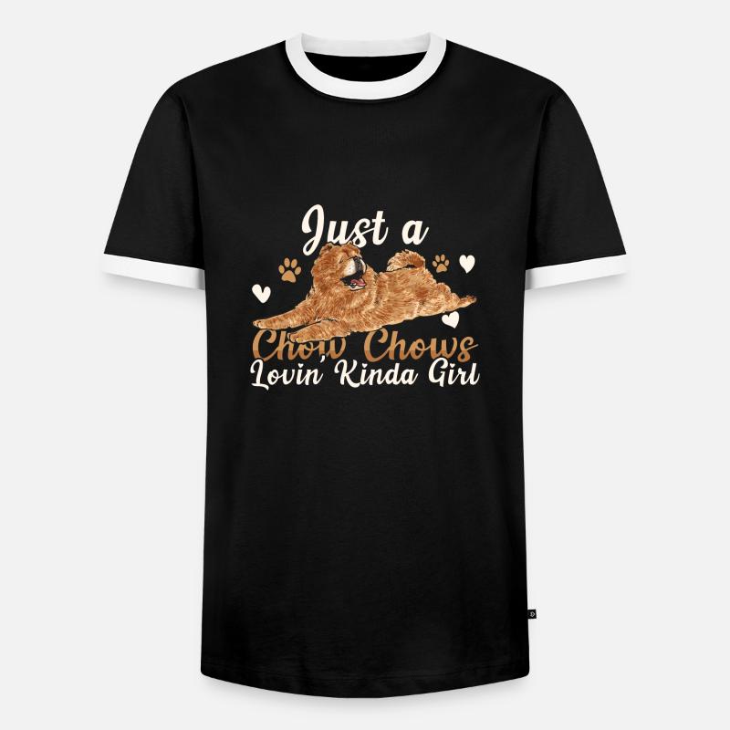 Chow Chow Dog - Men's Ringer Shirt - black/white