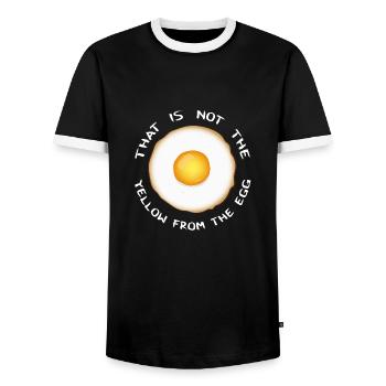 Yellow from the egg - Men's Ringer Shirt - black/white - Front - AI Model Female 172 light (172cm) & AI Model Male 178 light (178cm)