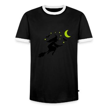 hexe silhouette - Männer Kontrast-T-Shirt - Schwarz/Weiß - Vorne - AI Model Female 172 light (172cm) & AI Model Male 178 light (178cm)