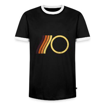 Classic Limited Edition Vintage 1946 Retro 78 - Men's Ringer Shirt - black/white - Front - AI Model Female 172 light (172cm) & AI Model Male 178 light (178cm)