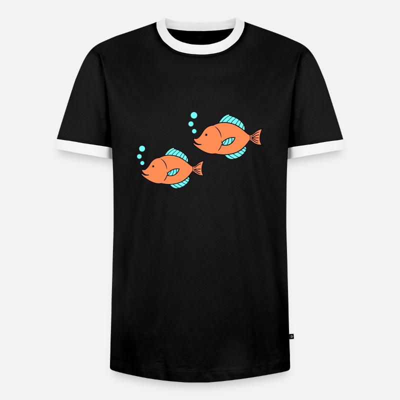 fische comic 2 - Männer Kontrast-T-Shirt - Schwarz/Weiß