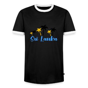 Sri Lanka 1 - T-shirt contrasté Homme - noir/blanc - Devant - AI Model Female 172 light (172cm) & AI Model Male 178 light (178cm)