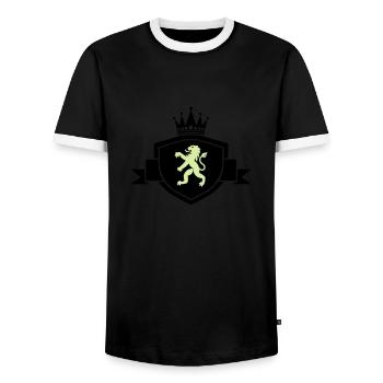 Coat of arms heraldic animal - Men's Ringer Shirt - black/white - Front - AI Model Female 172 light (172cm) & AI Model Male 178 light (178cm)