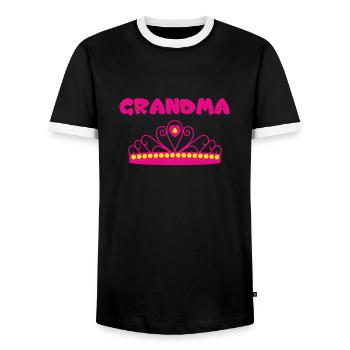GRANDMA - Men's Ringer Shirt - black/white - Front - AI Model Female 172 light (172cm) & AI Model Male 178 light (178cm)