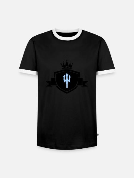 Trident Coat of Arms - Men's Ringer Shirt - black/white
