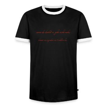 wenn du denkst - Männer Kontrast-T-Shirt - Schwarz/Weiß - Vorne - AI Model Female 172 light (172cm) & AI Model Male 178 light (178cm)