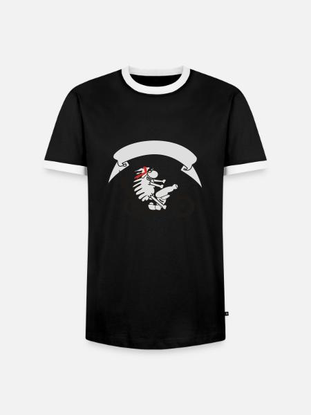 Biker sheep with banner - Men's Ringer Shirt - black/white