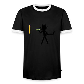 Katze Kittycat dartet - Männer Kontrast-T-Shirt - Schwarz/Weiß - Vorne - AI Model Female 172 light (172cm) & AI Model Male 178 light (178cm)