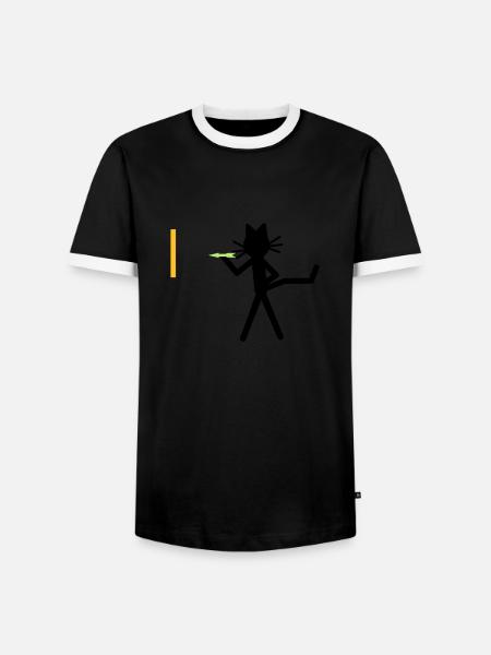 Katze Kittycat dartet - Männer Kontrast-T-Shirt - Schwarz/Weiß