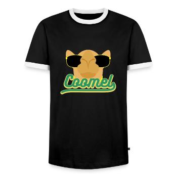 Cute Camel 3 04 - Männer Kontrast-T-Shirt - Schwarz/Weiß - Vorne - AI Model Female 172 light (172cm) & AI Model Male 178 light (178cm)