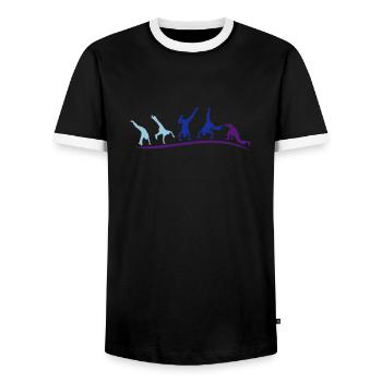 animation capoeira groupe - T-shirt contrasté Homme - noir/blanc - Devant - AI Model Female 172 light (172cm) & AI Model Male 178 light (178cm)