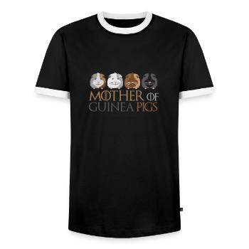 Mutter von Meerschweinchen - Männer Kontrast-T-Shirt - Schwarz/Weiß - Vorne - AI Model Female 172 light (172cm) & AI Model Male 178 light (178cm)