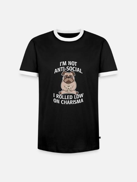 Asozial Charisma - Männer Kontrast-T-Shirt - Schwarz/Weiß