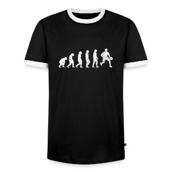 Basketball Basketball Club Basketball Lovers - Men's Ringer Shirt - black/white - Front - AI Model Female 172 light (172cm) & AI Model Male 178 light (178cm)