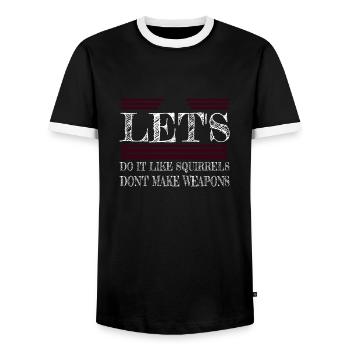 bday symbole de paix hippie drôle anti guerre fun - T-shirt contrasté Homme - noir/blanc - Devant - AI Model Female 172 light (172cm) & AI Model Male 178 light (178cm)