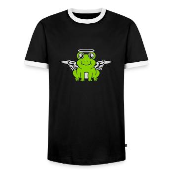 Halo Wings Grenouille Ange - T-shirt contrasté Homme - noir/blanc - Devant - AI Model Female 172 light (172cm) & AI Model Male 178 light (178cm)