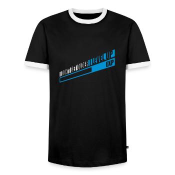 get older level up - Men's Ringer Shirt - black/white - Front - AI Model Female 172 light (172cm) & AI Model Male 178 light (178cm)