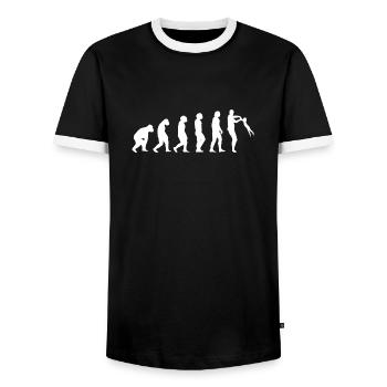 Father's Day Daddy Kid Family Dad Daddy Daughter - Men's Ringer Shirt - black/white - Front - AI Model Female 172 light (172cm) & AI Model Male 178 light (178cm)