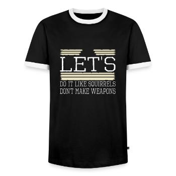 Signe de paix Mouvement vert pour la paix Cool années 1960 - T-shirt contrasté Homme - noir/blanc - Devant - AI Model Female 172 light (172cm) & AI Model Male 178 light (178cm)