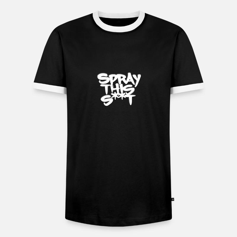 Spray This S**t Graffiti - Männer Kontrast-T-Shirt - Schwarz/Weiß