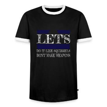 Signes de paix Dictons Blagues vertes 60S - T-shirt contrasté Homme - noir/blanc - Devant - AI Model Female 172 light (172cm) & AI Model Male 178 light (178cm)