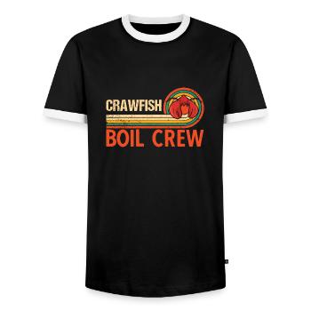 Flusskrebs Crawfish Hummer Vintage Seafood Sprüche - Männer Kontrast-T-Shirt - Schwarz/Weiß - Vorne - AI Model Female 172 light (172cm) & AI Model Male 178 light (178cm)