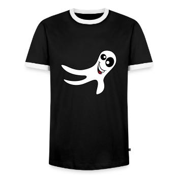 Ghost - Men's Ringer Shirt - black/white - Front - AI Model Female 172 light (172cm) & AI Model Male 178 light (178cm)