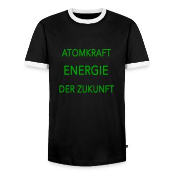 Atomkraft Energie der Zukunft - Männer Kontrast-T-Shirt - Schwarz/Weiß - Vorne - AI Model Female 172 light (172cm) & AI Model Male 178 light (178cm)